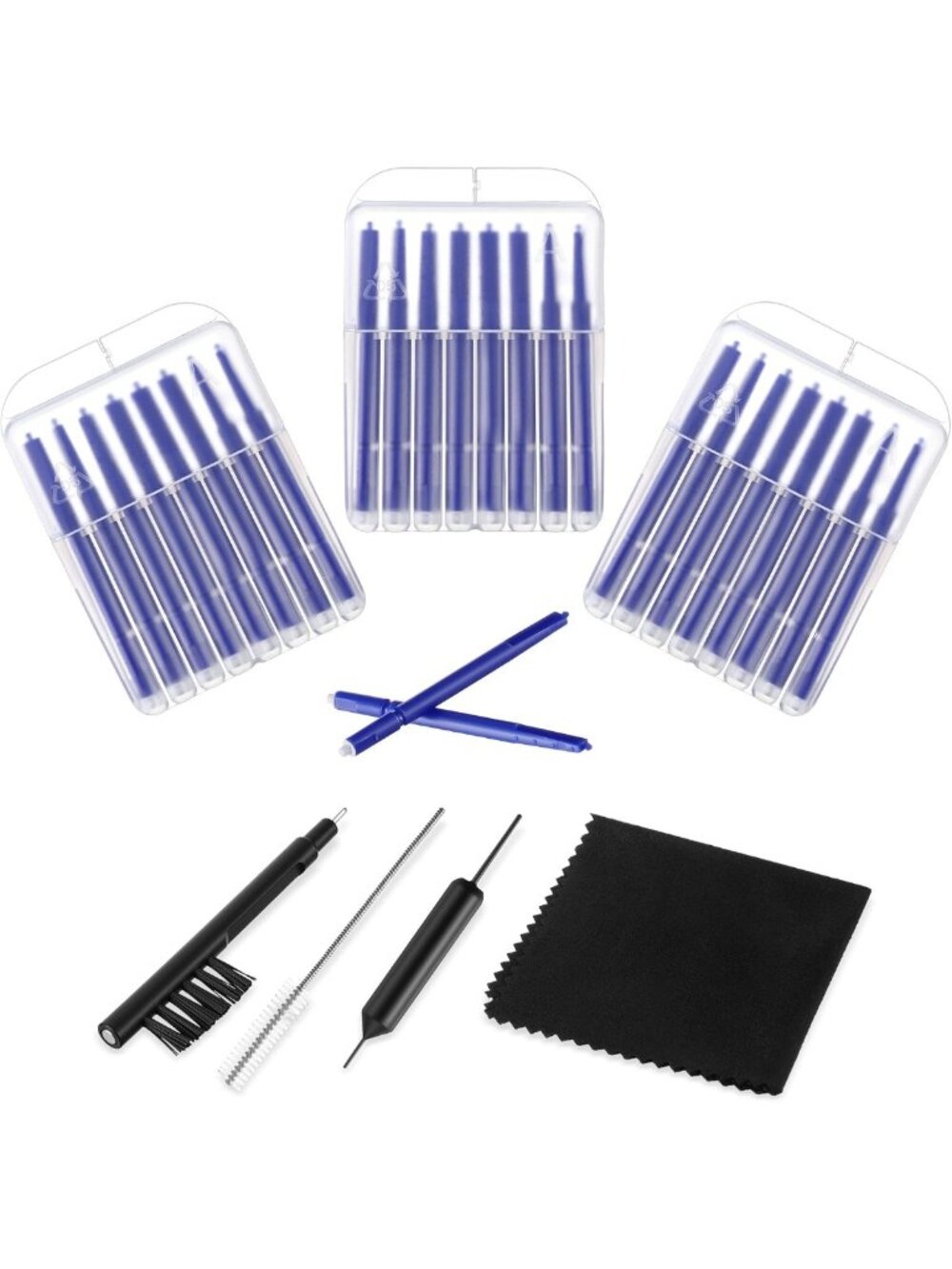 Hearing Aid Cleaning Kit with 24 Wax Guards, Brush Tool & Cloth for Sound
